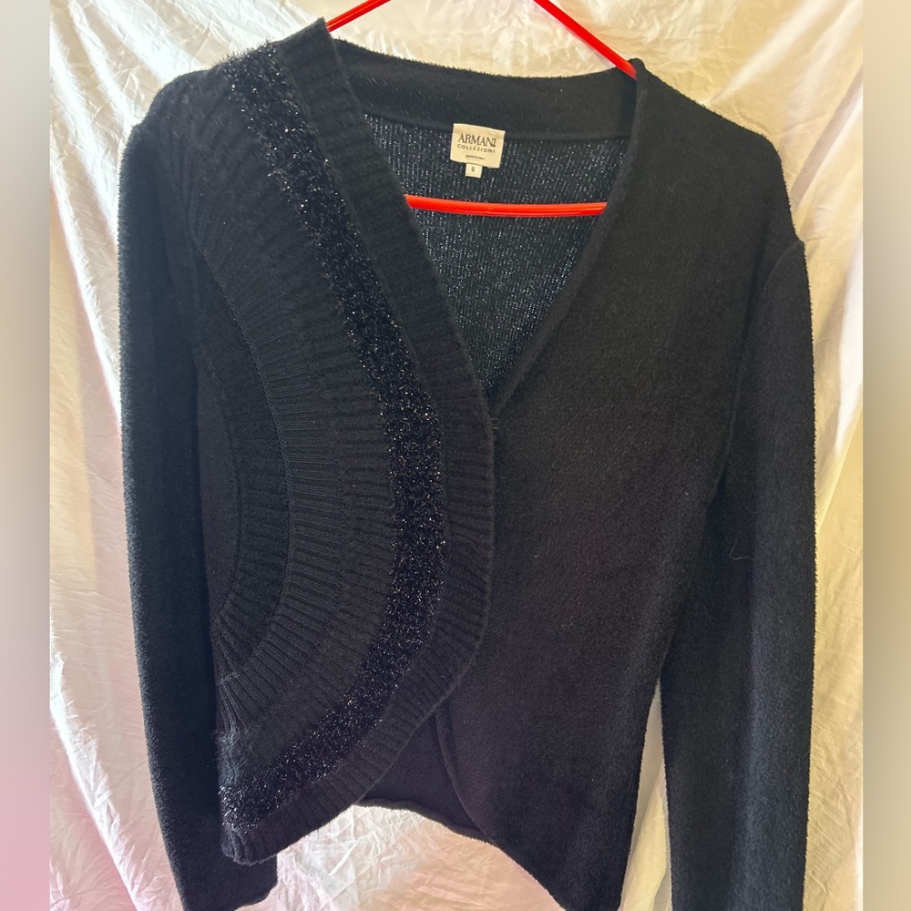 Women’s Armani Collezioni black Shrug sweater size 6 very beautiful
